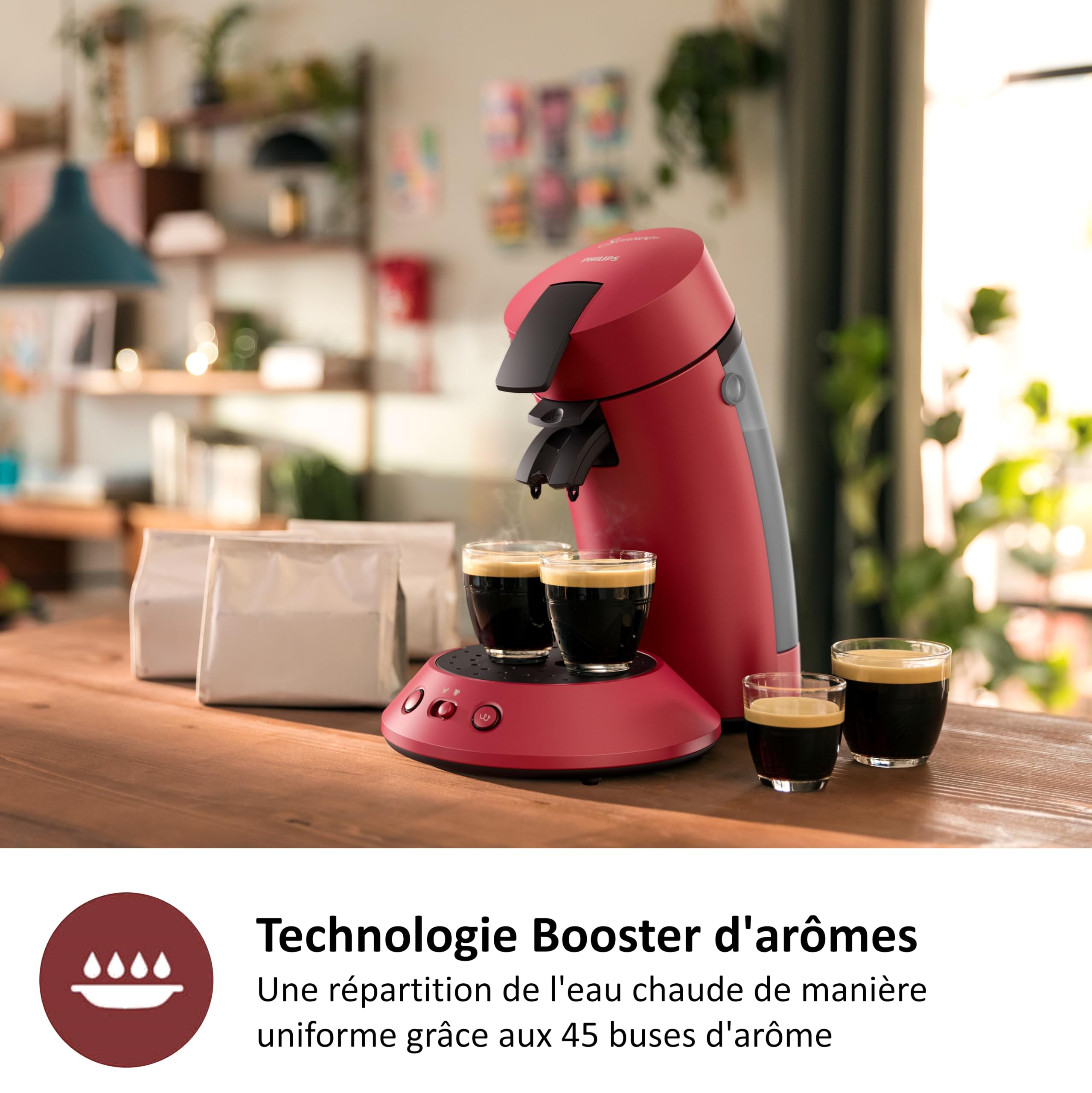 Machine à café à dosettes SENSEO Original Plus CSA210/91 - Rouge